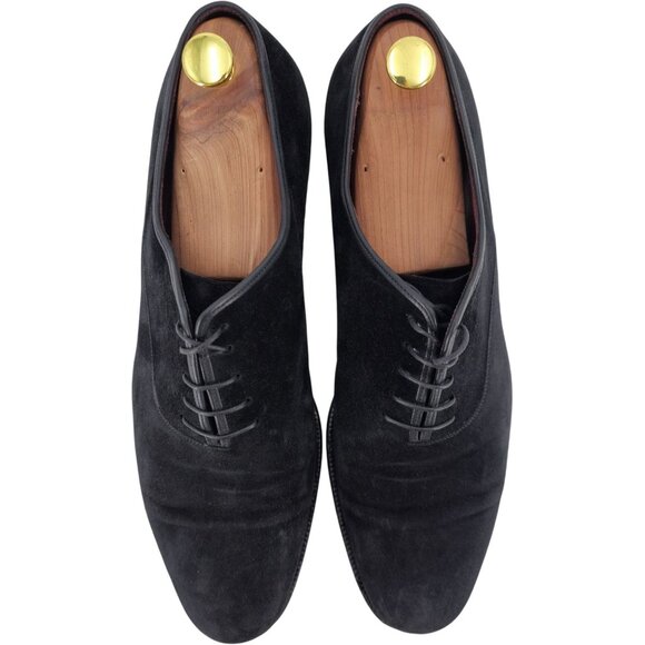 Salvatore Ferragamo Italy Men size 13D Black Suede Dress Shoes Plain-toe Oxfords main image 7